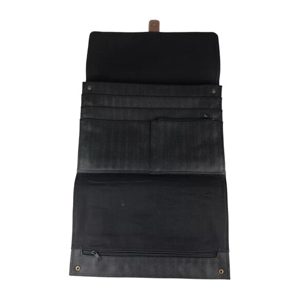 Saddle River Folio Document Case‎ Womens Black Brown Leather Brief Bag - Picture 6 of 9